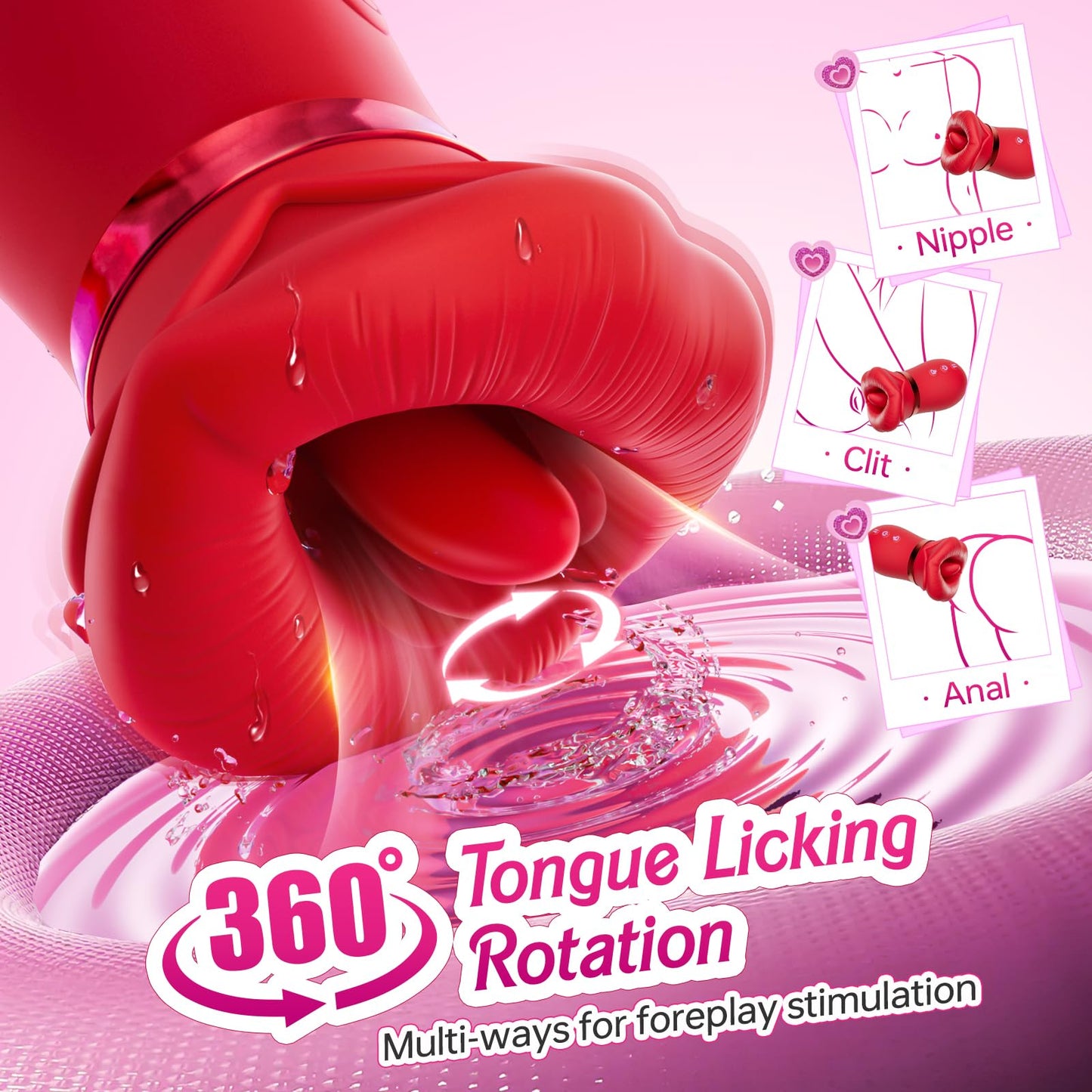 5 IN1 Mouth Sucking Vibrator Rose Sex Toy for Women Couple Adult Toys