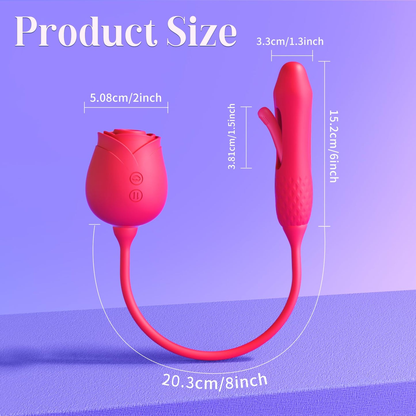 Nipple Stimulation Anal Double-Ended Rose Dildos Sex Toy with Thrusting G Spot Vibrators
