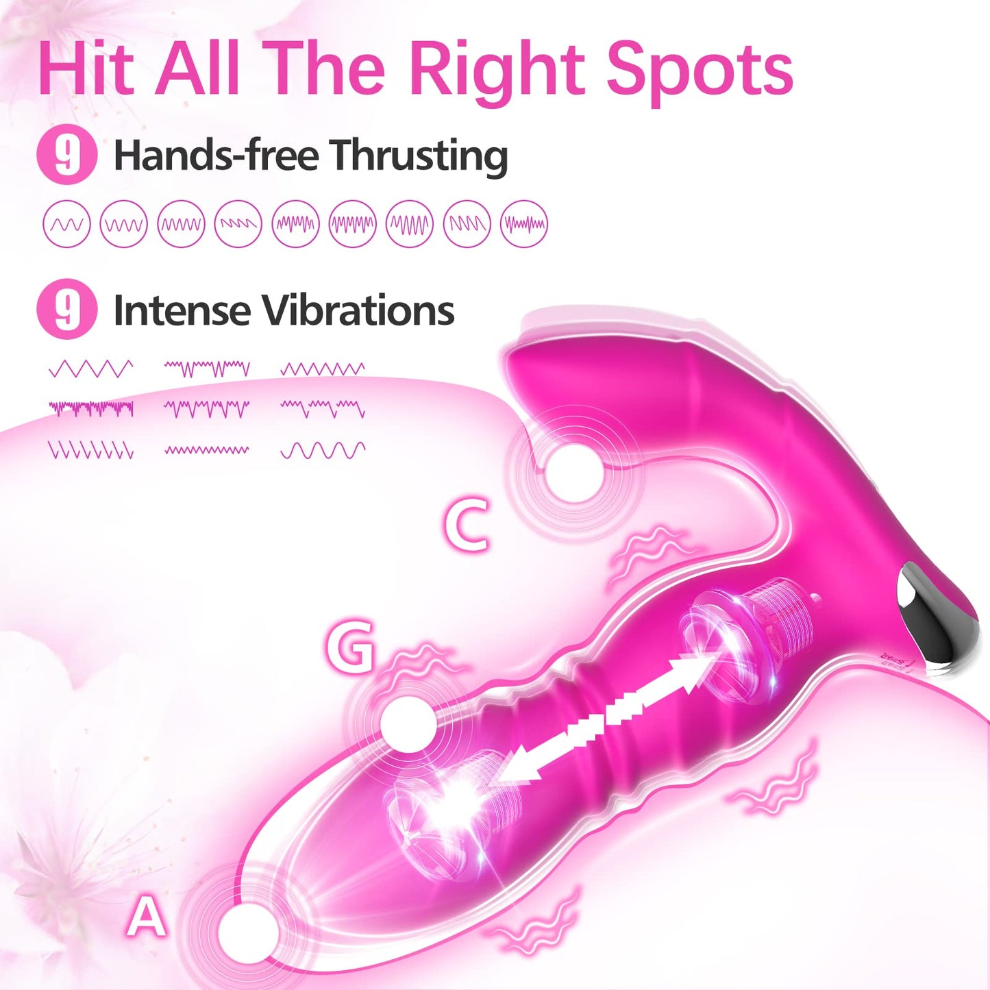 Wearable Thrusting Dildo with App&Remote Control Vibrators with 9 Powerful Double-Ended Dildos & Clitoral Vibrations