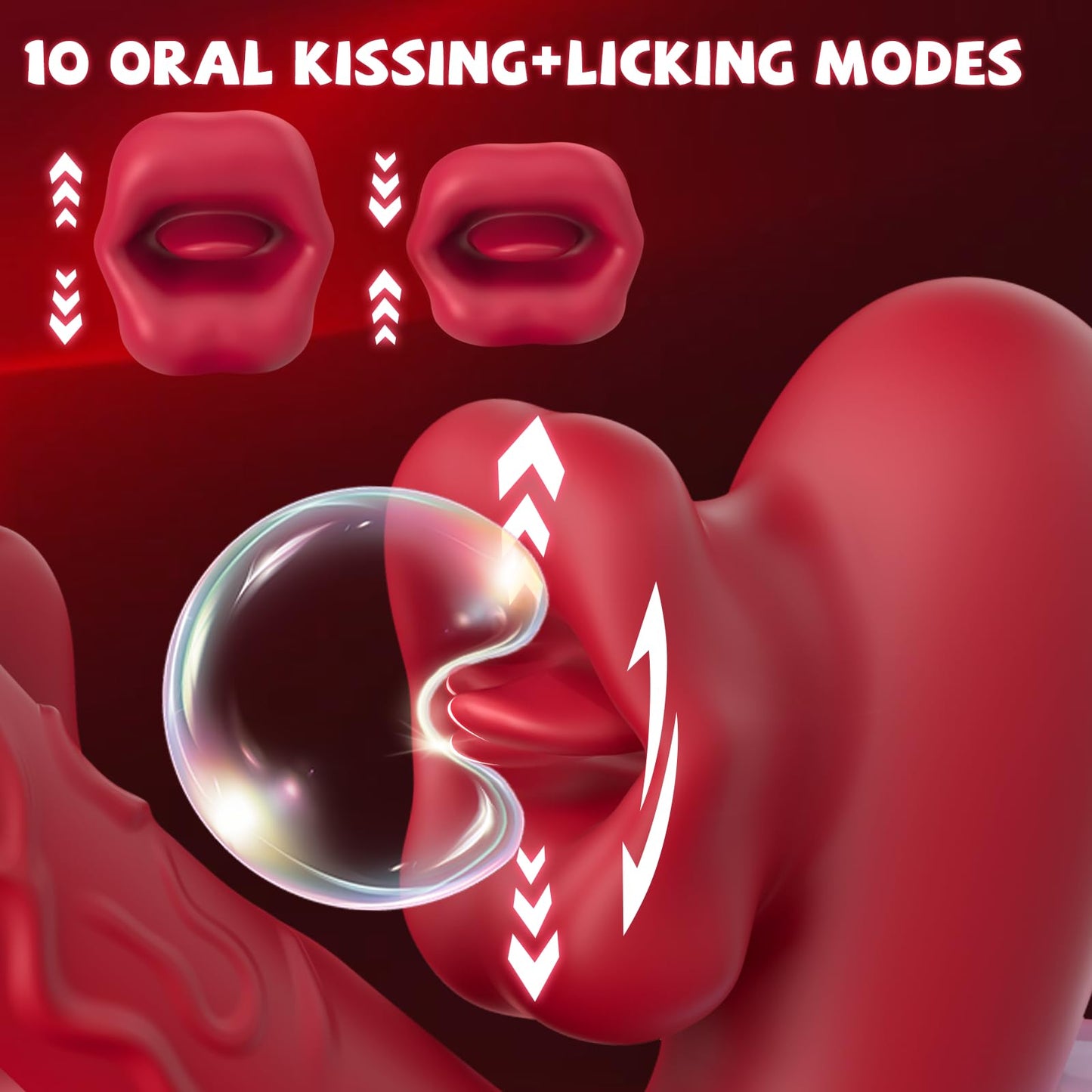 Adult Female Sex Toy with 10 Flapping & Vibrating & Licking Biting Modes Tongue Clitoral Stimulator for Women