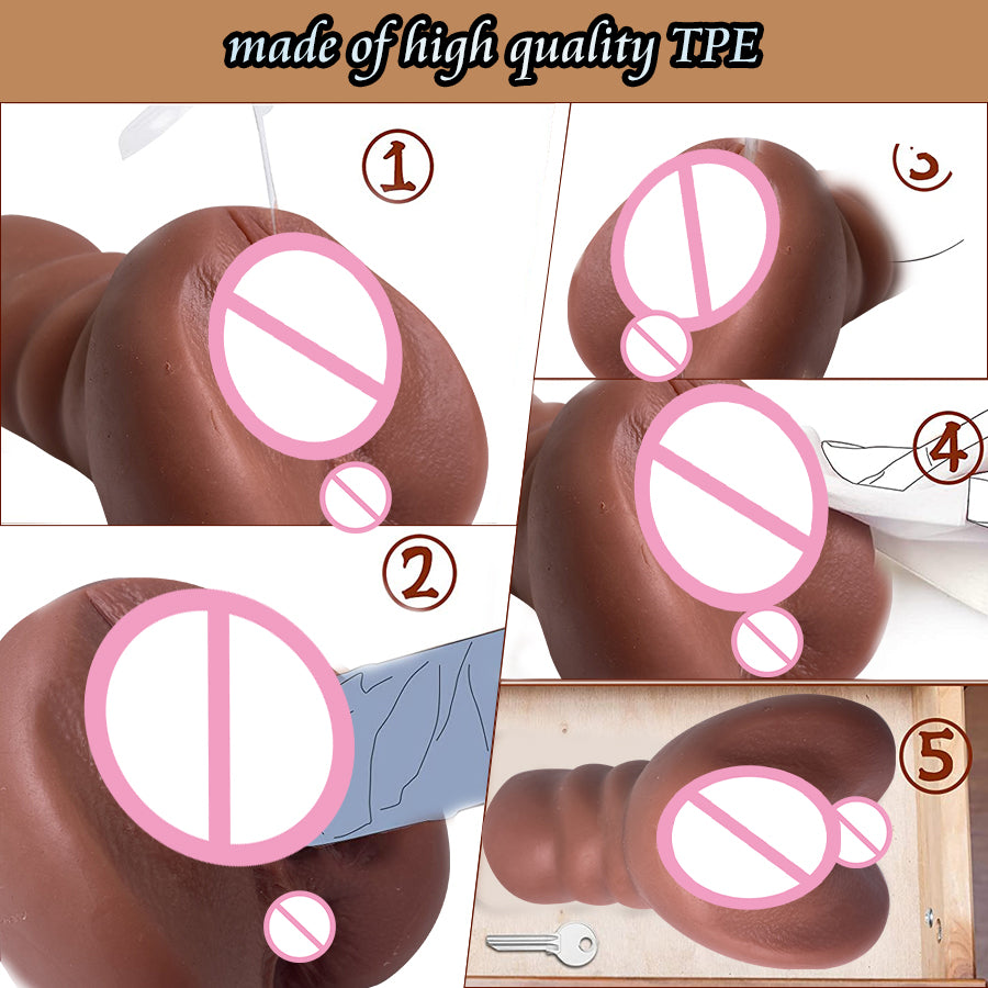 2 in 1 Male Masturbator Pocket Pussy with Realistic Textured Vagina and Tight Anus Stroker Anal Play Pleasure Sex Toys for Men