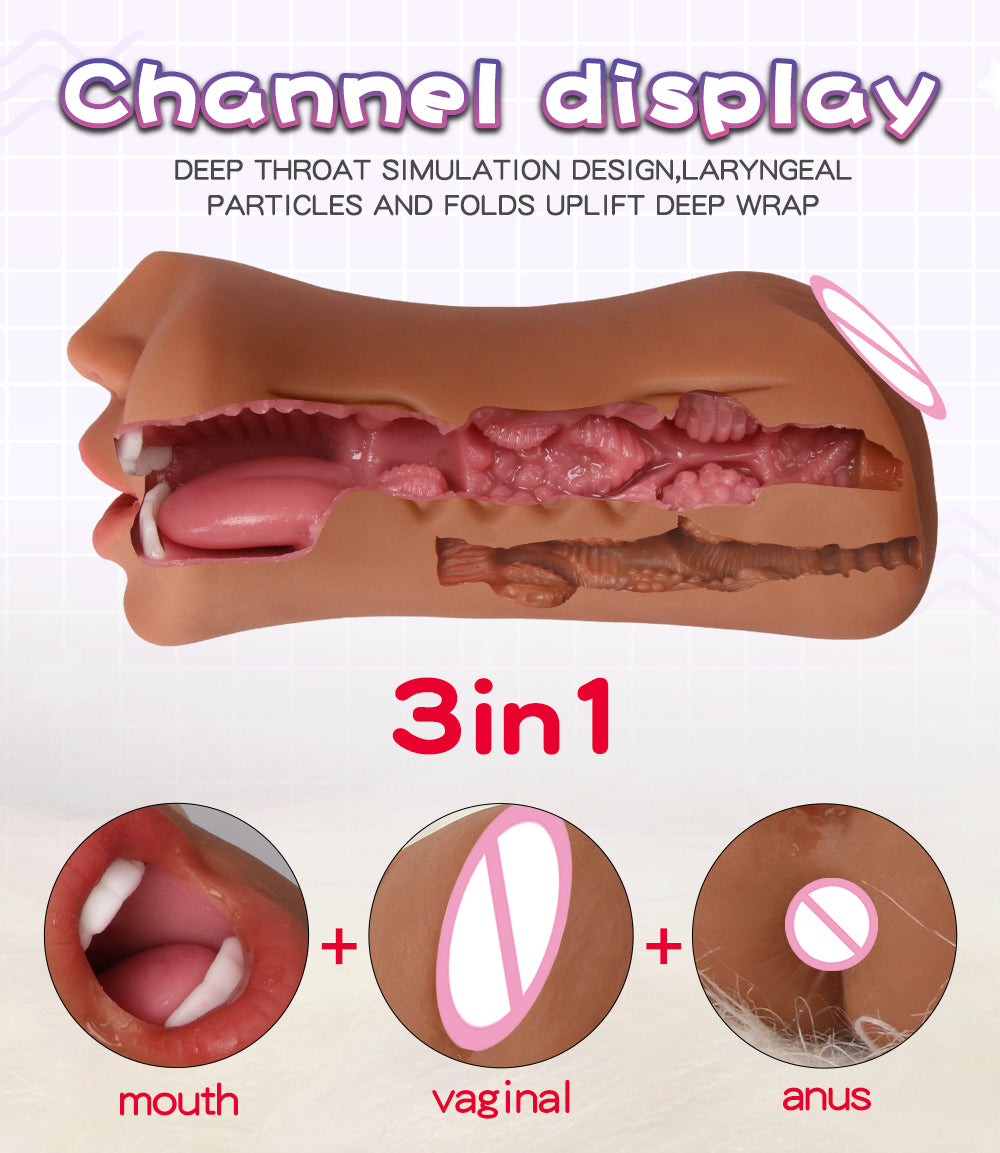 3 in 1 Anal Butt Mouth Real Vagina Pockets Pussy for Men Sex Male Toys Sex Adult Sexy Toys Male Masturbators Male Masturbation
