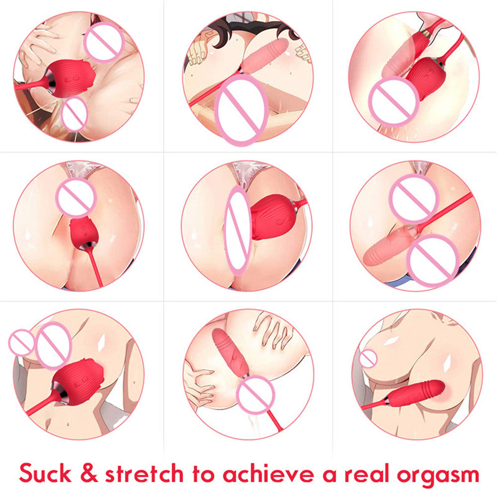 10 Speed Rose Sucking Vibrator Sex Toy Vibrators Dildos Strong Shock Thrusting Teasing Double Heads Vibrator Female Toys
