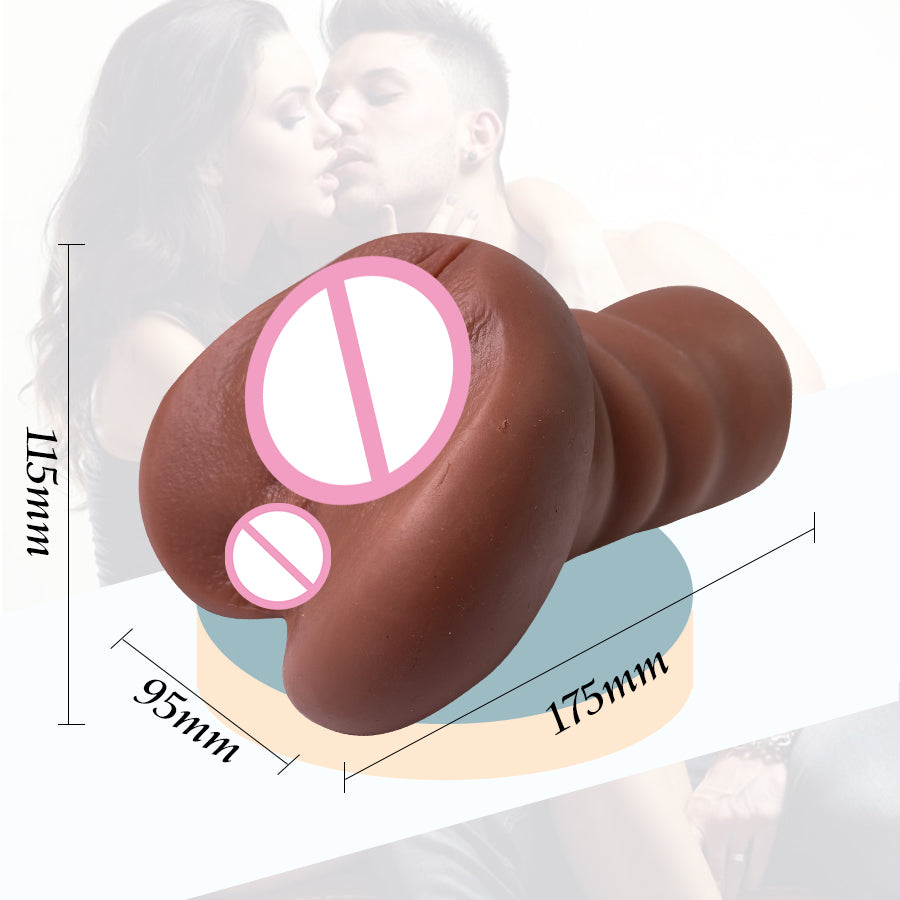 2 in 1 Male Masturbator Pocket Pussy with Realistic Textured Vagina and Tight Anus Stroker Anal Play Pleasure Sex Toys for Men