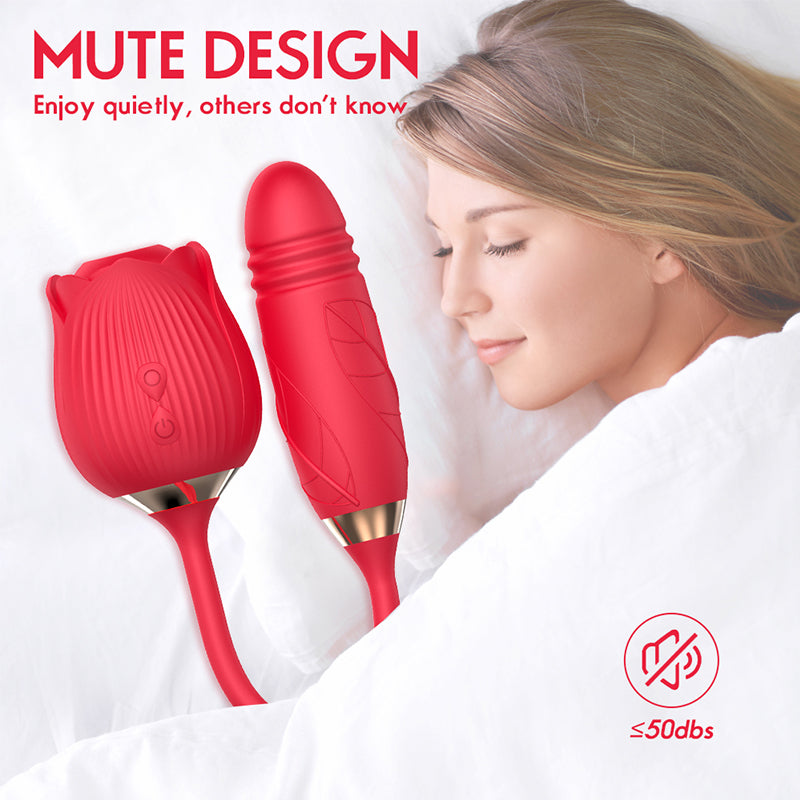 10 Speed Rose Sucking Vibrator Sex Toy Vibrators Dildos Strong Shock Thrusting Teasing Double Heads Vibrator Female Toys