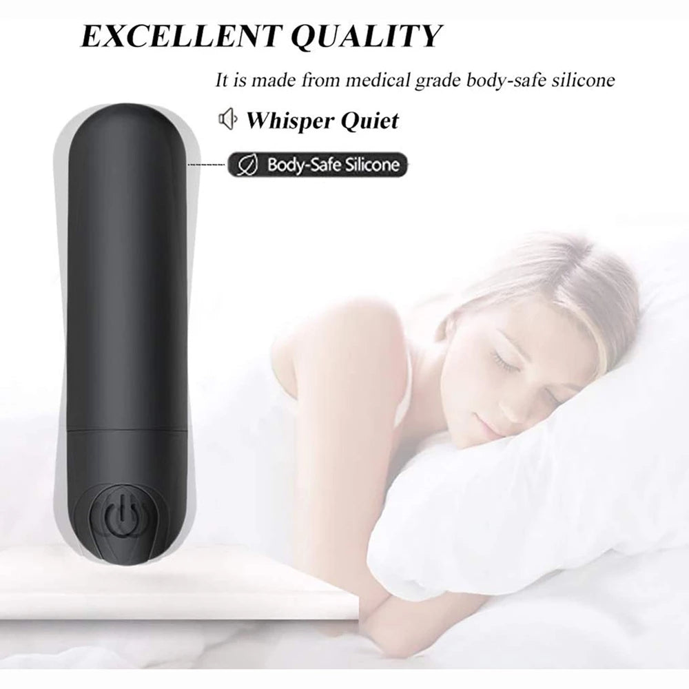 10 Vibration Modes Super Powerful Rechargeable Bullet Vibrator Waterproof Discreet Portable Adult Sex Toy Bullet