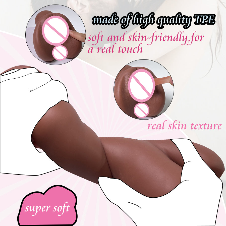 2 in 1 Male Masturbator Pocket Pussy with Realistic Textured Vagina and Tight Anus Stroker Anal Play Pleasure Sex Toys for Men