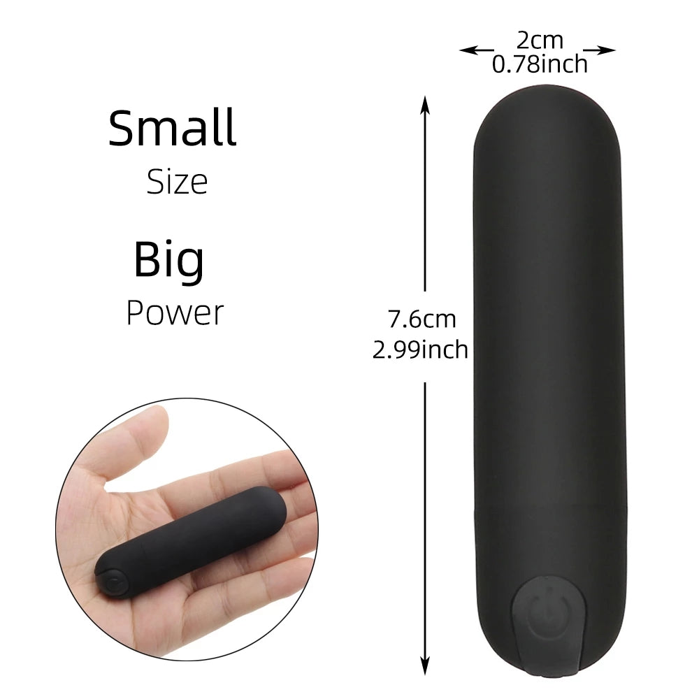 10 Vibration Modes Super Powerful Rechargeable Bullet Vibrator Waterproof Discreet Portable Adult Sex Toy Bullet