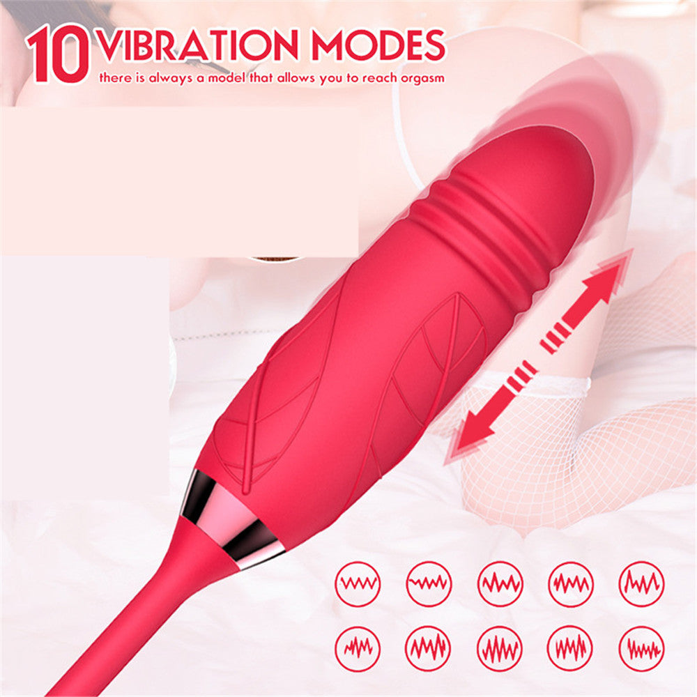 10 Speed Rose Sucking Vibrator Sex Toy Vibrators Dildos Strong Shock Thrusting Teasing Double Heads Vibrator Female Toys