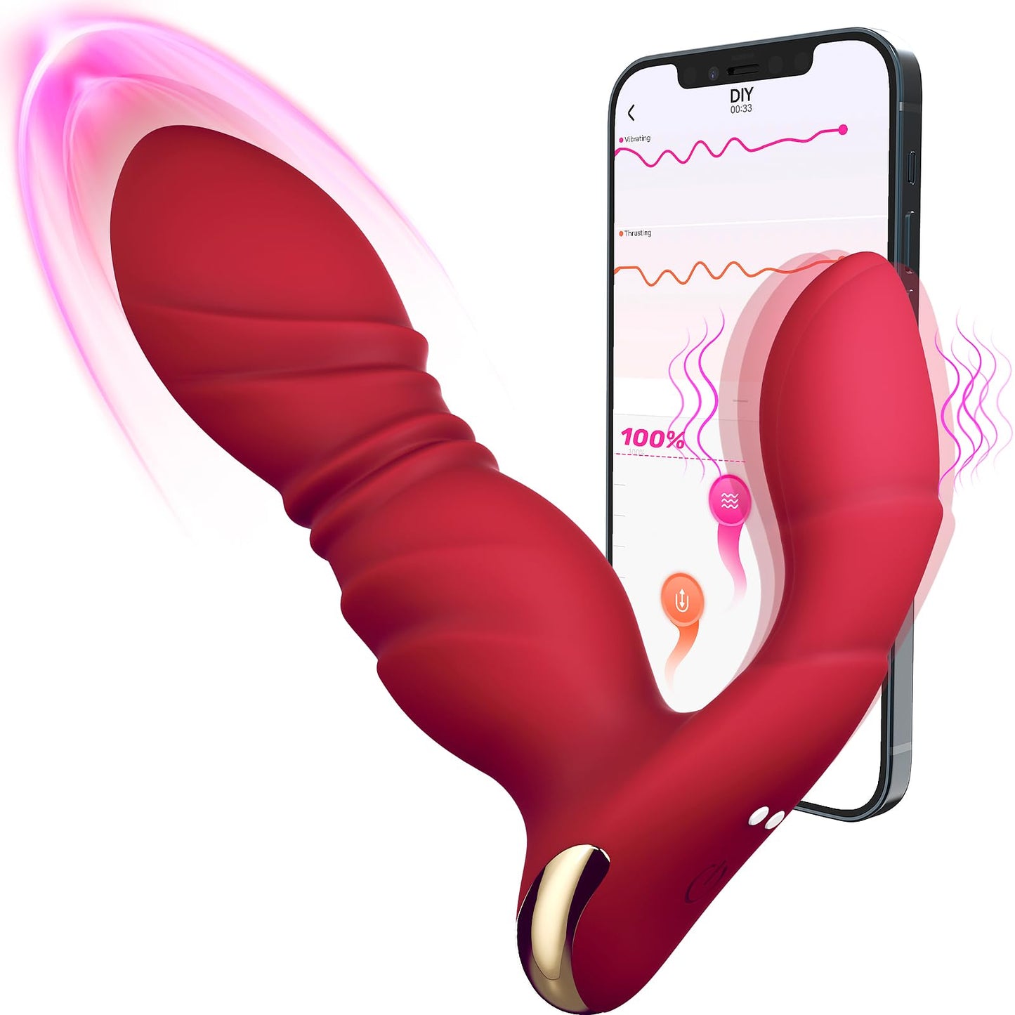 Wearable Thrusting Dildo with App&Remote Control Vibrators with 9 Powerful Double-Ended Dildos & Clitoral Vibrations