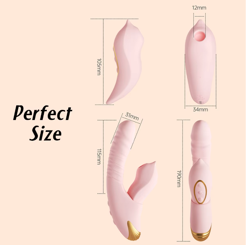 6in1 G-spot & Clitoral Suction Stimulator with APP Heating Thrusting Clit Nipple Anal Stimulator Adult Sex Toys for Woman