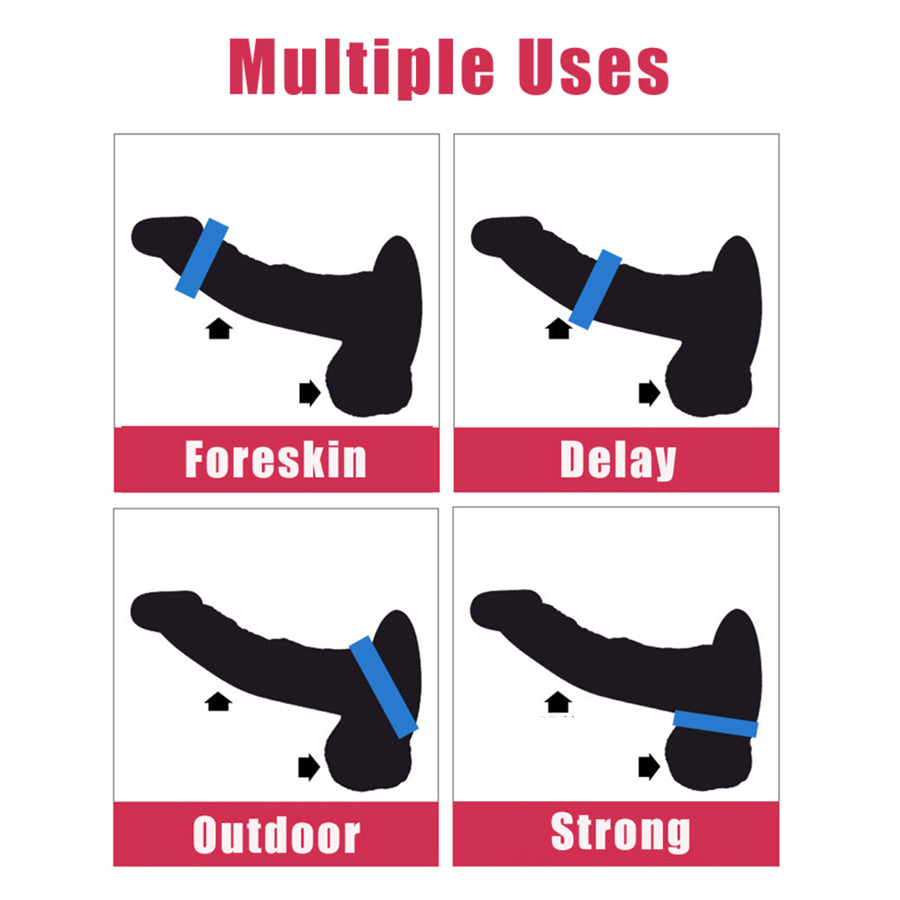 MELO Silicone Cock Rings Delay Ejaculation Extender Flexible Glue Elastic Penis Ring PESSARIES for Man Sex Toys for Men Male