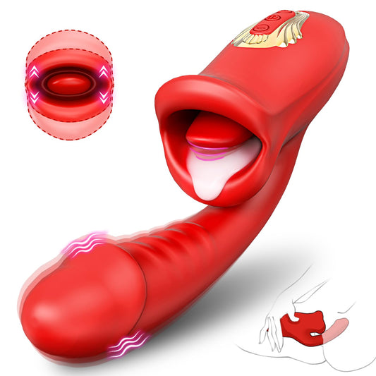 Tongue Rose Sex Toy Realistic Dildo Vibrators for Women