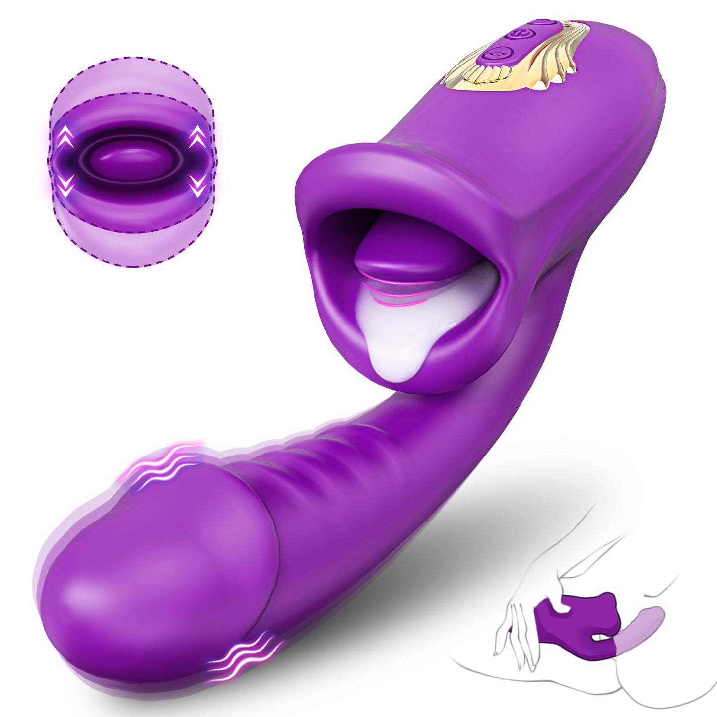 Tongue Rose Sex Toy Realistic Dildo Vibrators for Women
