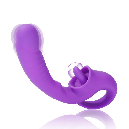 Realistic Dildo Clitoralis Stimulator for Women with 10 Licking & Vibrating Modes