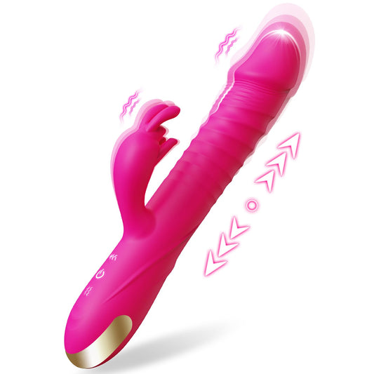 Thrusting Dildo Vibrator Silicone Clitoral Stimulator Adult Toys for Women