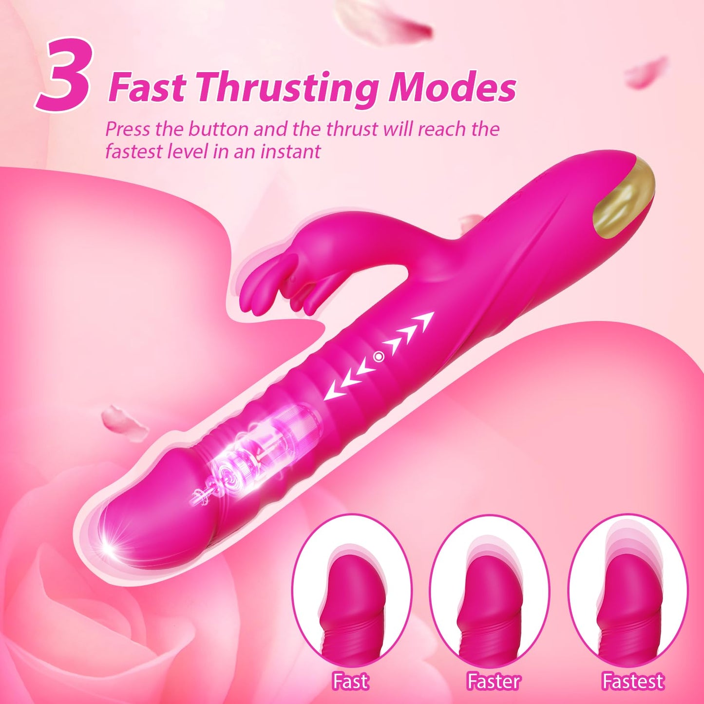 Thrusting Dildo Vibrator Silicone Clitoral Stimulator Adult Toys for Women