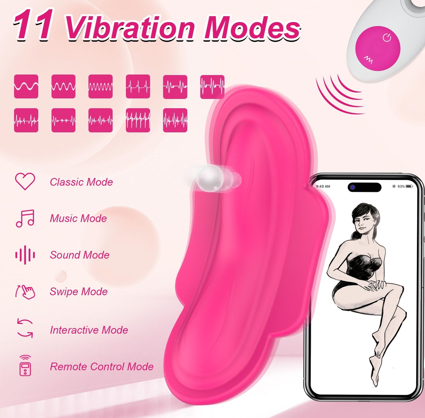 Wearable Panty APP Remote Control Vibrators Adult Sex Toys for Women or Couples
