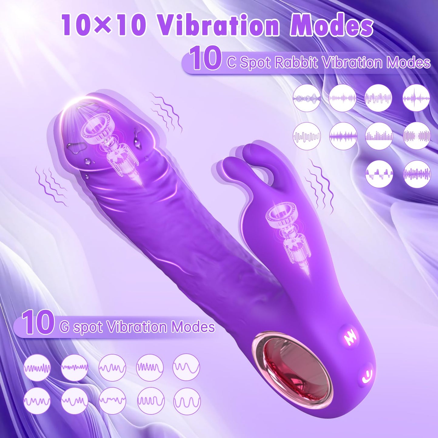 Rabbit Vibrator G Spot Vibrators Sex Toy for Women Nipple Anal Clitoral Toys