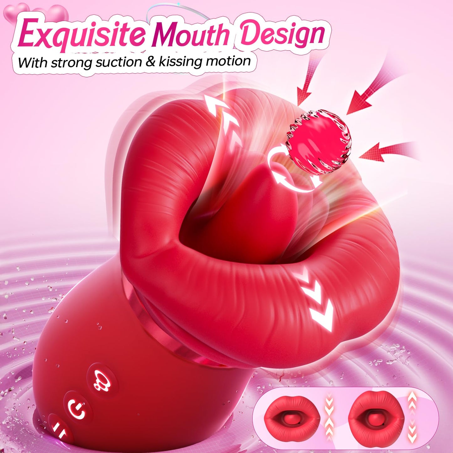5 IN1 Mouth Sucking Vibrator Rose Sex Toy for Women Couple Adult Toys