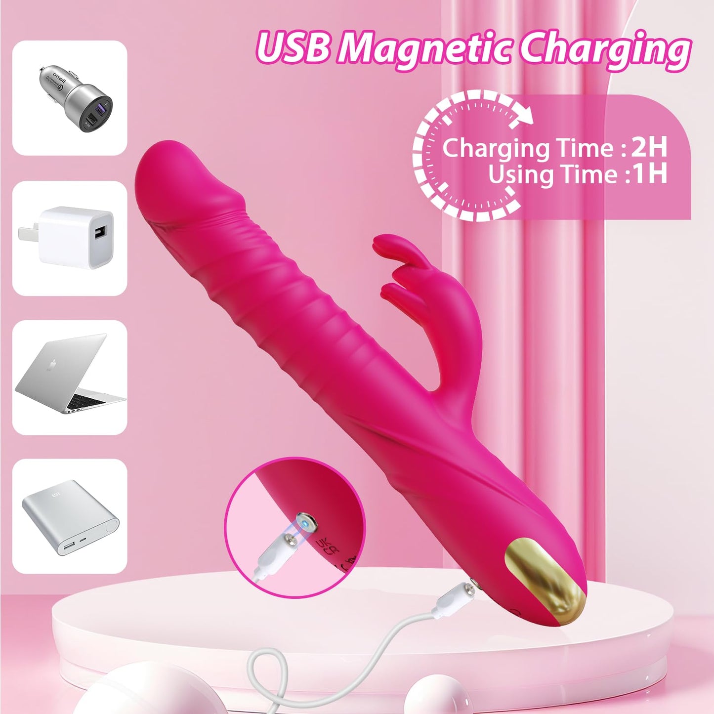 Thrusting Dildo Vibrator Silicone Clitoral Stimulator Adult Toys for Women