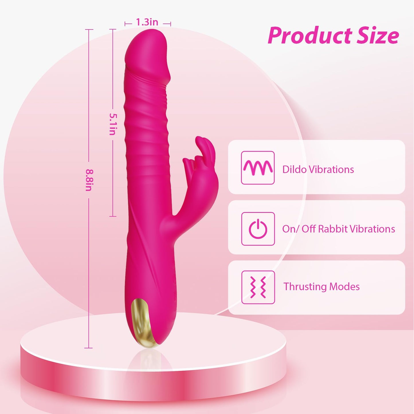 Thrusting Dildo Vibrator Silicone Clitoral Stimulator Adult Toys for Women