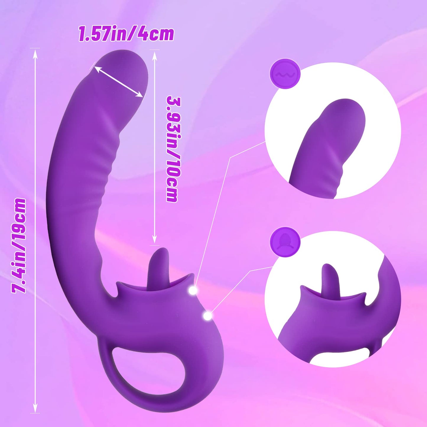 Realistic Dildo Clitoralis Stimulator for Women with 10 Licking & Vibrating Modes