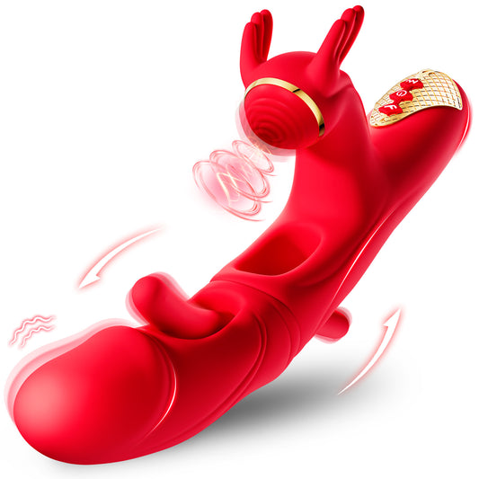 4IN1 Female Sex Toys G Spot Vibrator with 10 Vibrating 10 Tapping & 7 Flapping