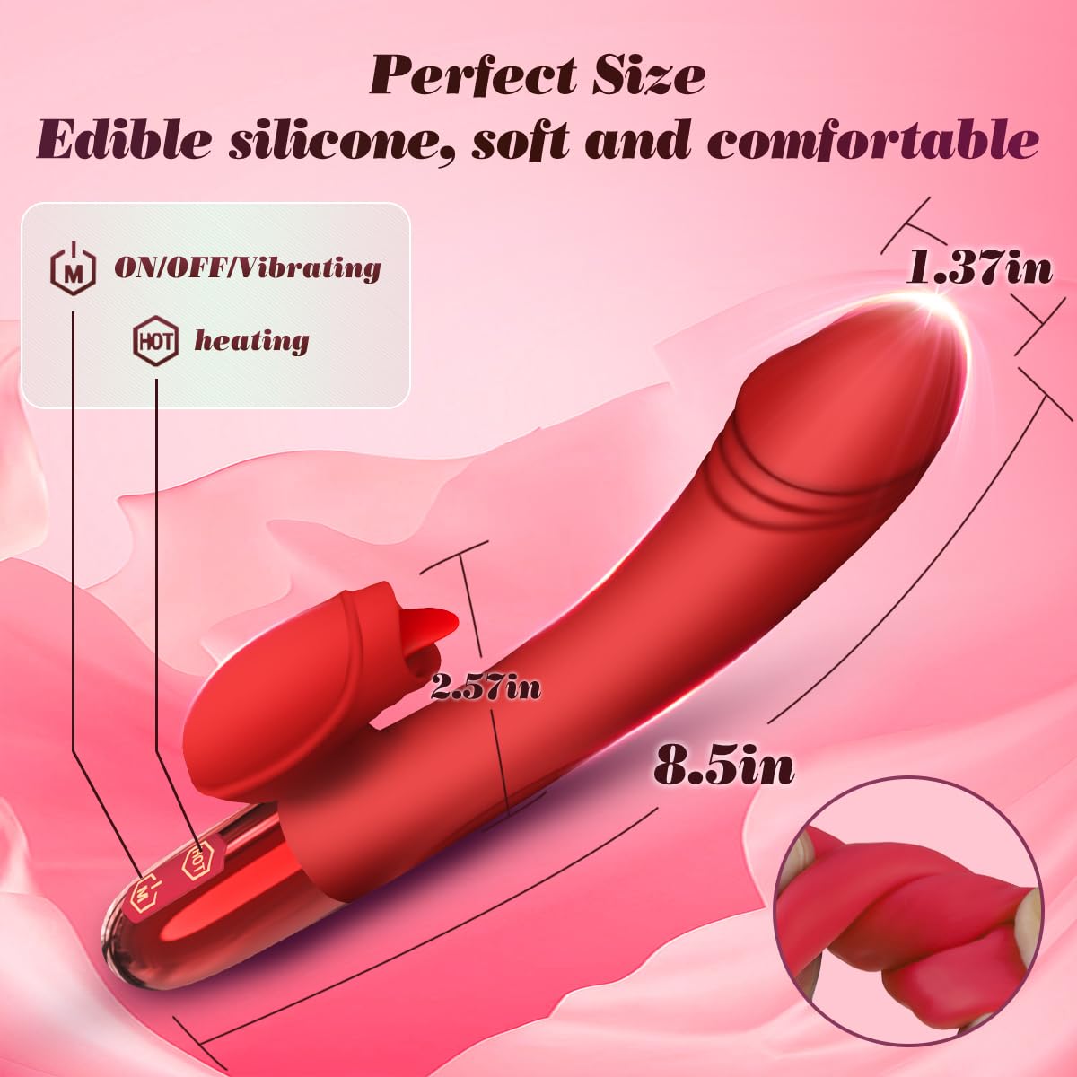 Adult Sex Toys for Women Realistic Dildo Vibrators with 10 Licking G Spot Clitoral Stimulation