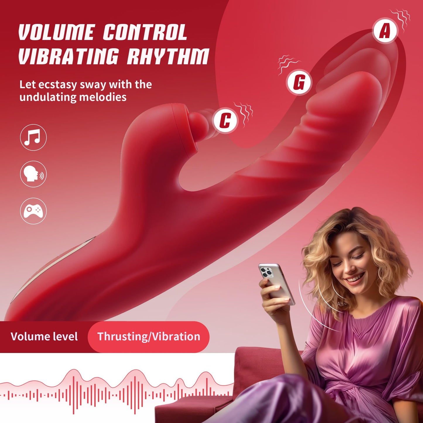 Vibrator Thrusting Dildo Rabbit Vibrators Adult Sex Toy for Women and Couple