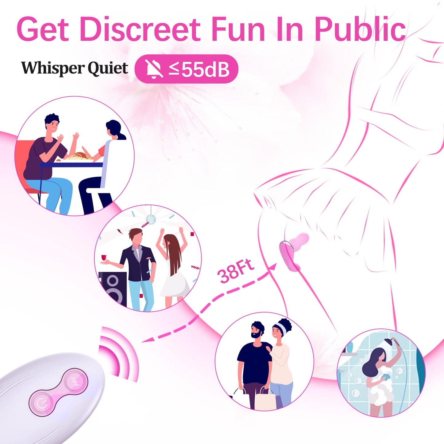 Wearable Thrusting Dildo with App＆Remote Control Vibrators with 9 Powerful Double-Ended Dildos & Clitoral Vibrations
