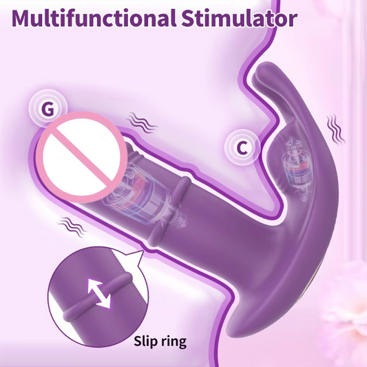 3in1 Remote Sliding Ring USB Rechargeable Wearable Panties G-Spot Sex Toys for Women Vibrator 10 Modes Anal Plug Clitoral Stimulator