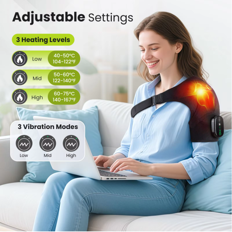 MELO Fitease MASSAGE APPARATUS OEM Heating Shoulder Massager Timed Control Arm Massage Belt Best Massaging Product Pain Relief