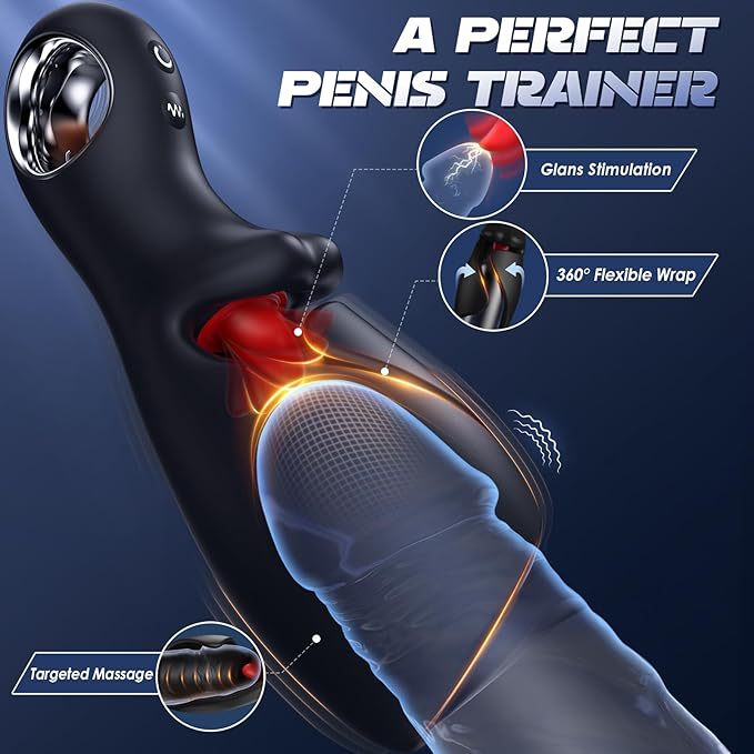 Glans Penile Training Device APP Control Male Masturbator Sex Toys for Men Adult with Vibration and Tongue Lickingl Stimulation