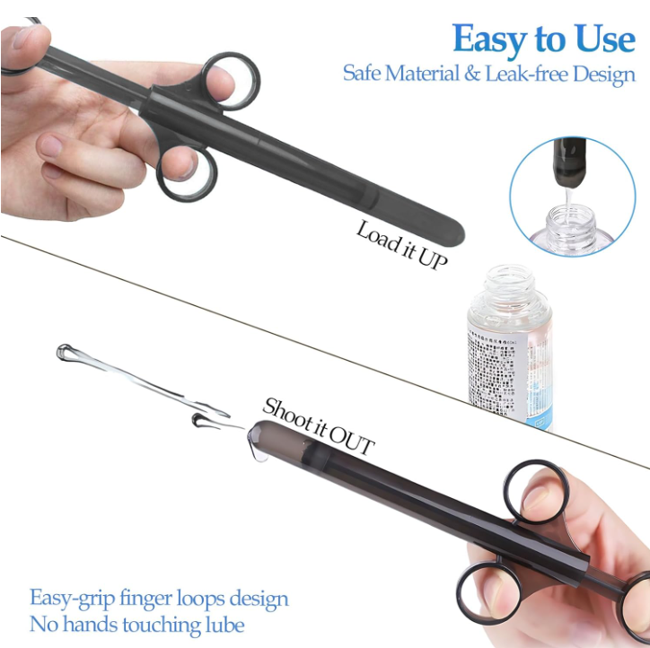 MELO VAGINAL SYRINGES Lube Applicator Injectors with 10ml Precise Scales 6.5” Long, Anal Shooter with Air-Proof Silicone Cap Lubricant Applicator for Men Women & Couples