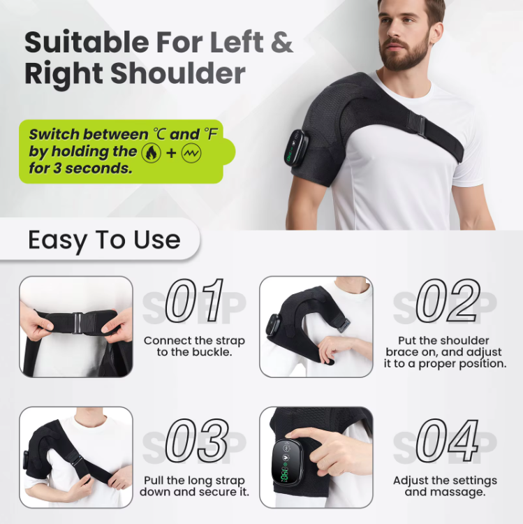 MELO Fitease MASSAGE APPARATUS OEM Heating Shoulder Massager Timed Control Arm Massage Belt Best Massaging Product Pain Relief