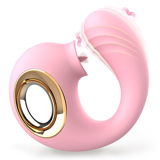 G Spot Vibrator for Double Stimulation with 12 Vibrating & Tongue Licking Modes