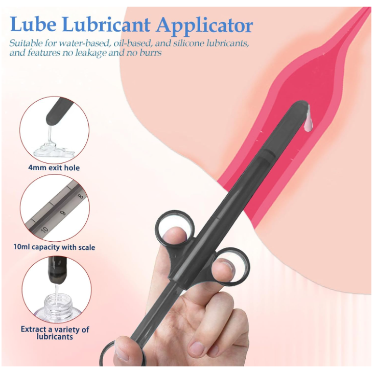 MELO VAGINAL SYRINGES Lube Applicator Injectors with 10ml Precise Scales 6.5” Long, Anal Shooter with Air-Proof Silicone Cap Lubricant Applicator for Men Women & Couples