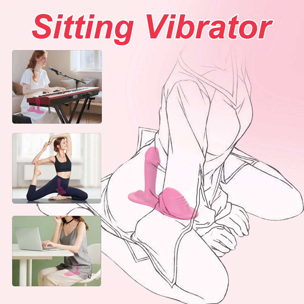 APP G Spot Female Ride-on Dildo Vibrator Sex Toys for Women Sex Toys with 10 Vibration Licking Silicone Clitoral Vibrators Anal Plug Adult