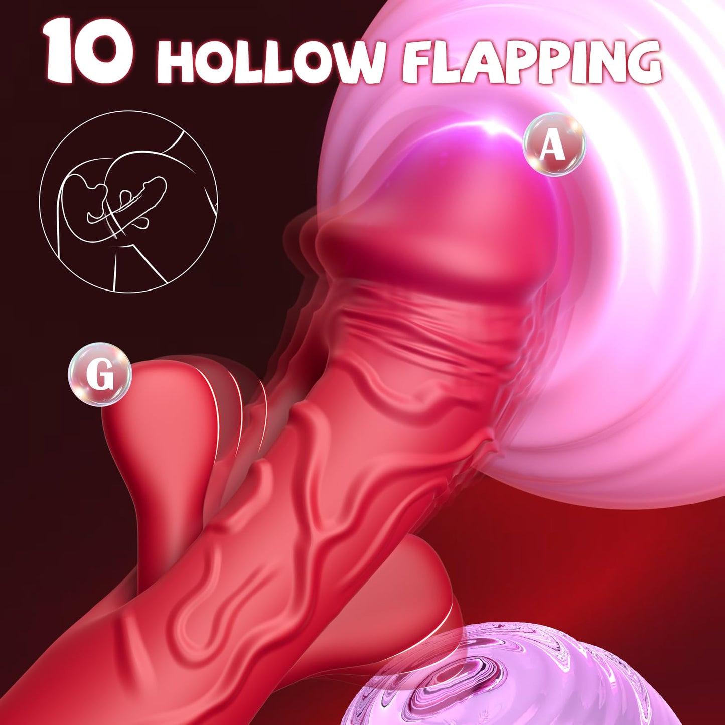 Adult Female Sex Toy with 10 Flapping & Vibrating & Licking Biting Modes Tongue Clitoral Stimulator for Women