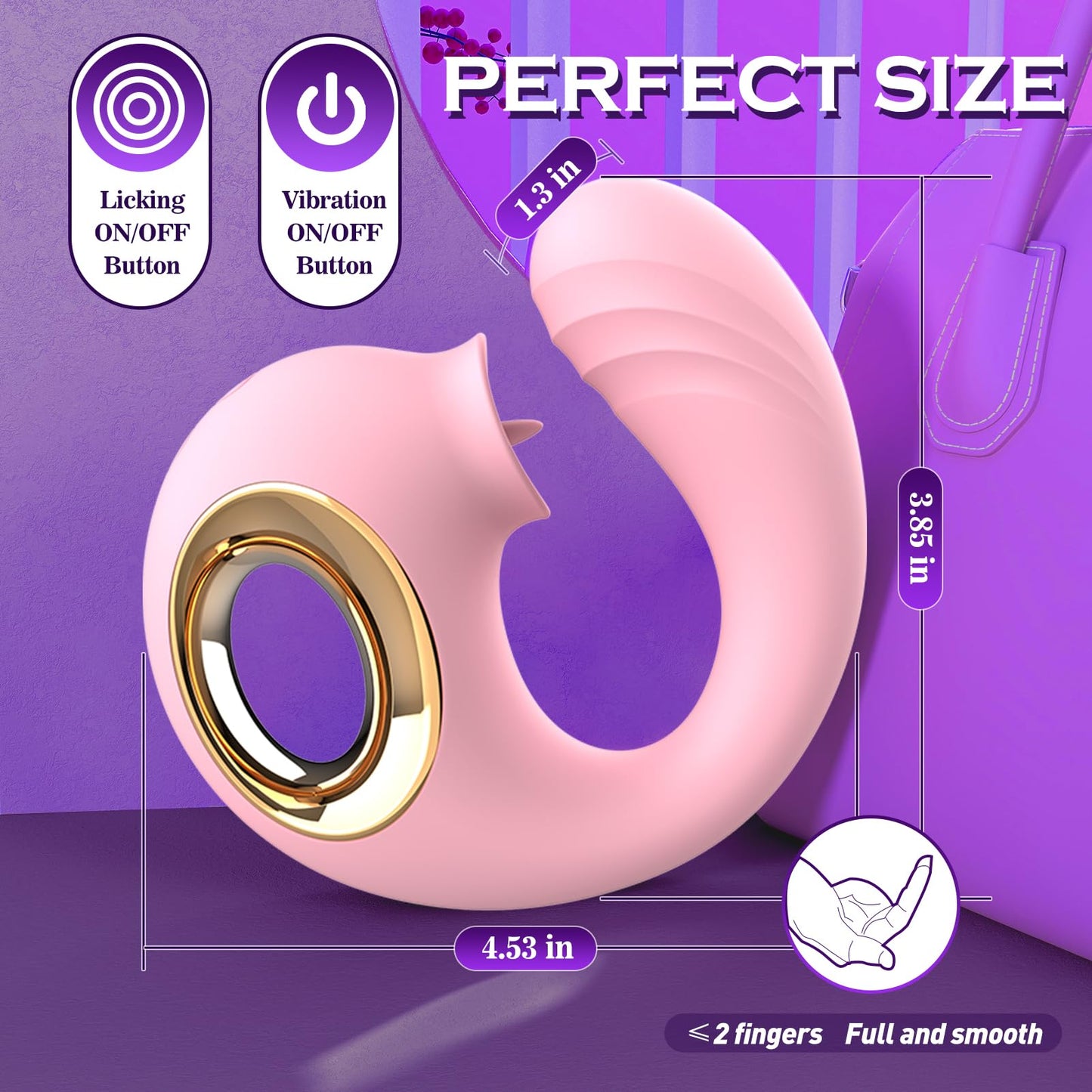 G Spot Vibrator for Double Stimulation with 12 Vibrating & Tongue Licking Modes