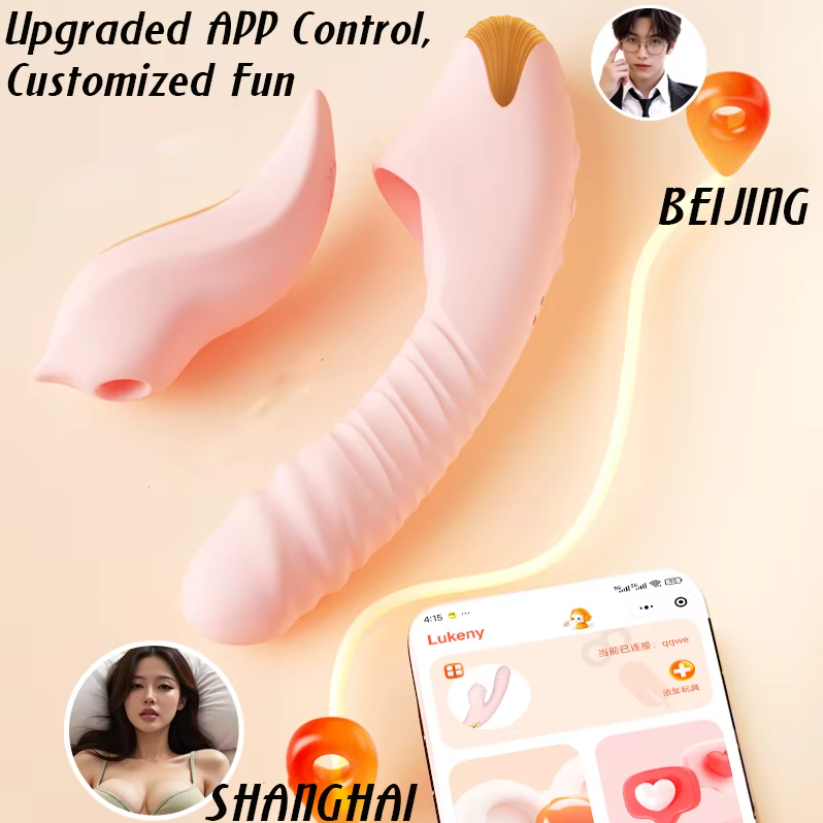 6in1 G-spot & Clitoral Suction Stimulator with APP Heating Thrusting Clit Nipple Anal Stimulator Adult Sex Toys for Woman