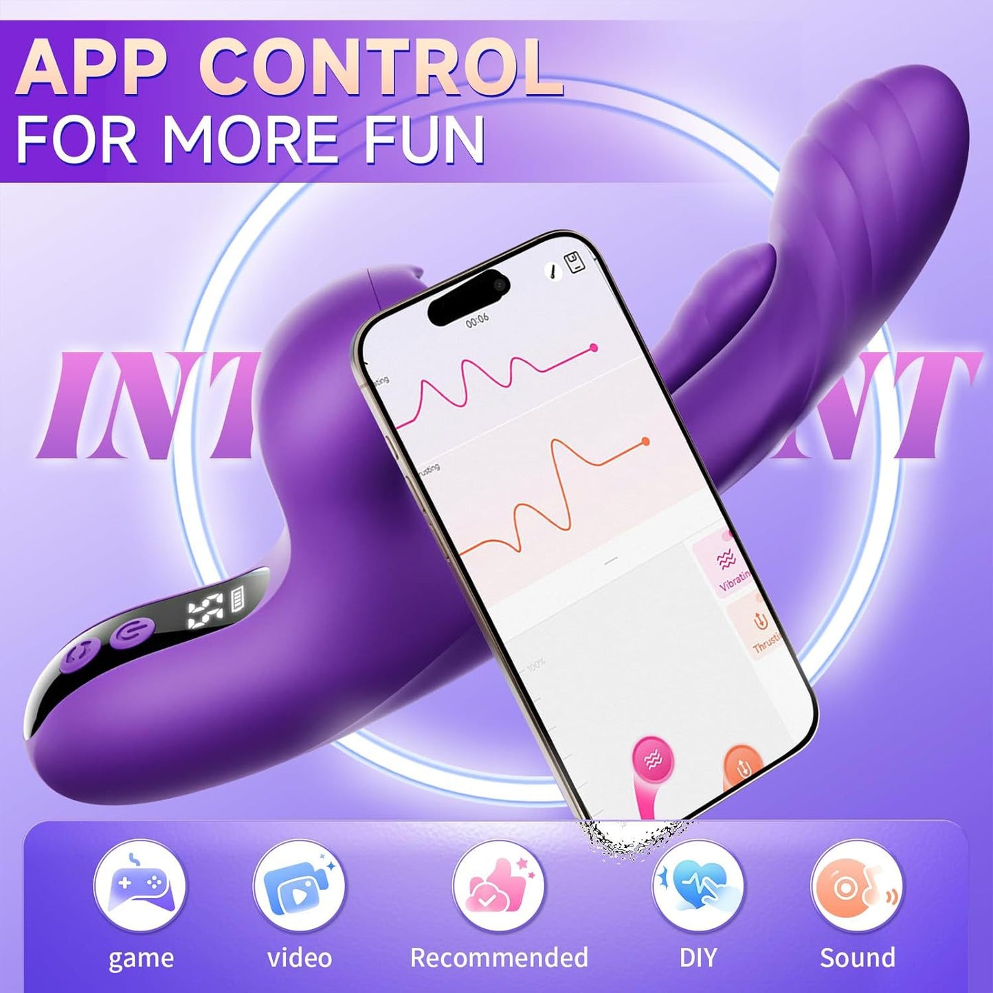 APP 3in1 G Spot Quick Orgasm Tapping Sweeping Dildo Vibrator Sex Toys for Woman Adult with 10 Vibration Anal Clitoral Stimulator