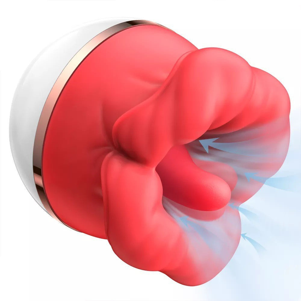 Female Sex Toy Realistic Big Mouth and Soft Tongue Flapping Licking Sucking Function Clitoral Stimulator Vibrator for Women