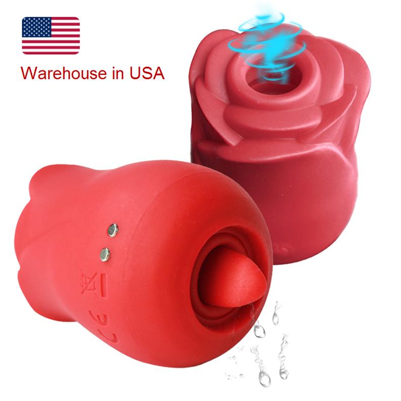 Rose Tongue Lick Vibrating Sucker Vibrator Rose Sex Toys for Women Nipple Sucker Oral Licking Clitoris Stimulation Sexual