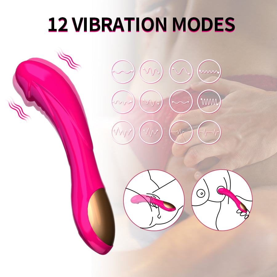 USB Recharge 12 Speed Massage Vibrator Dildo for Female Women Sex Toys