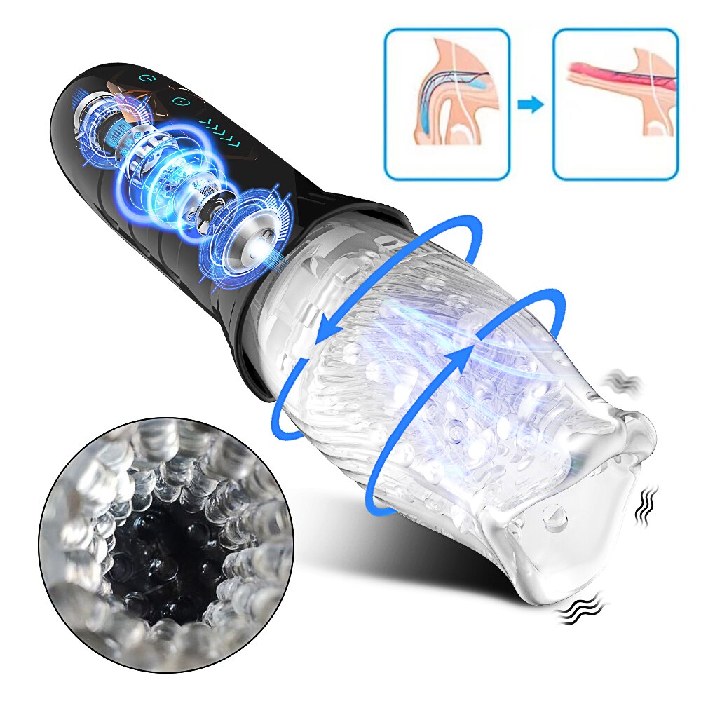 Automatic Electric Male Masturbators Cup Rotating Penis Stimulation Pocket Pussy Cup Adult Sex Toy for Male