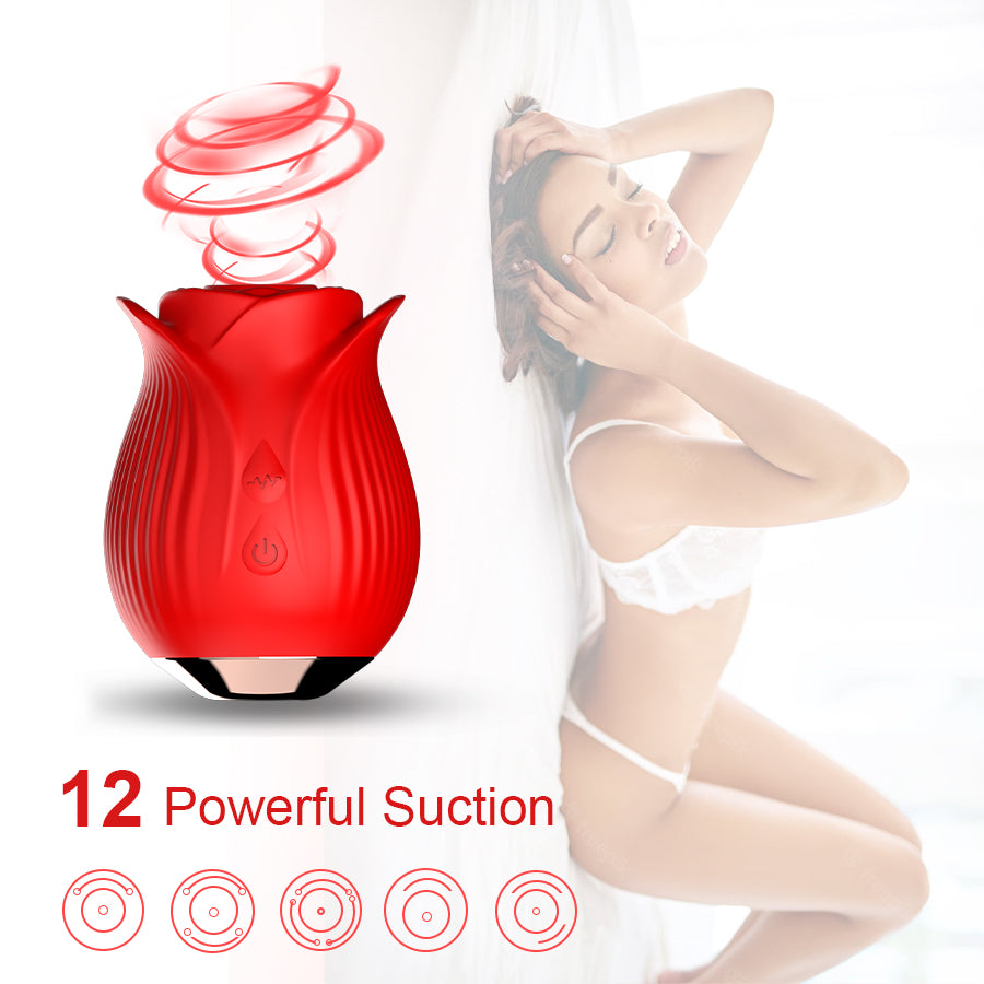 Rose Vibrator Sex Toys for Woman Dildos for Women Clit Sucker Tongue Licking Masturbators
