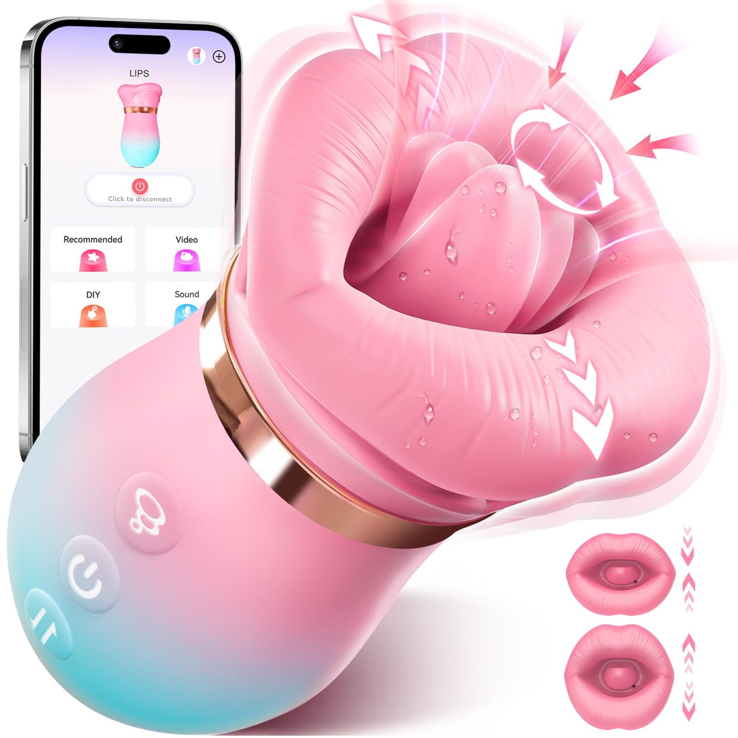 5 IN1 Mouth Sucking Vibrator Rose Sex Toy for Women Couple Adult Toys