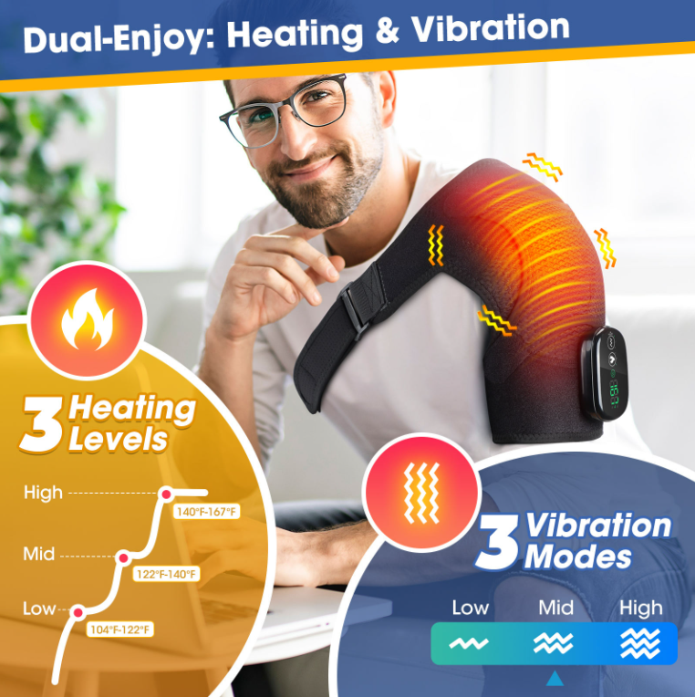 MELO Fitease MASSAGE APPARATUS OEM Heating Shoulder Massager Timed Control Arm Massage Belt Best Massaging Product Pain Relief